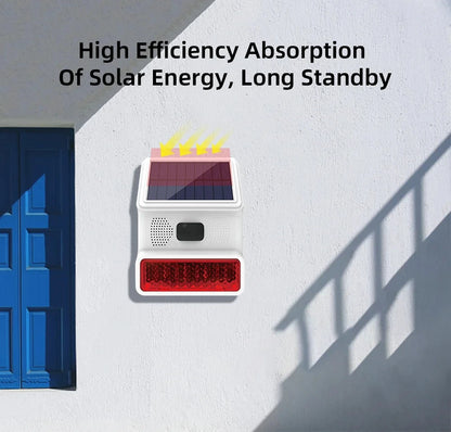 New 433MHz Wireless light Flash Strobe Outdoor Solar Waterproof Siren for Home Burglar PIR Motion Door Gap Security Alarm System