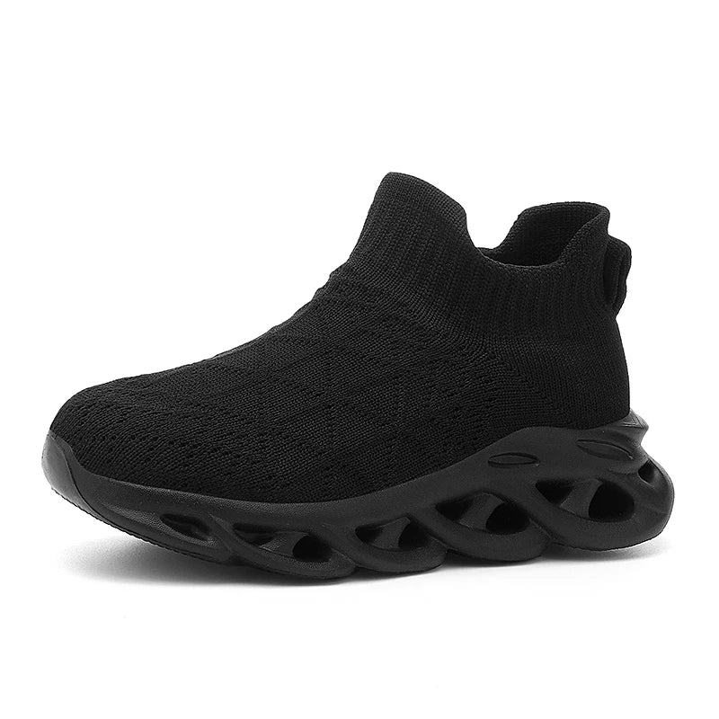 Children Sneaker Boys Sock Shoes Fashion Knit Spring Breathable Lightweight Running Sports Shoes Boy Slip on Casual Sneaker