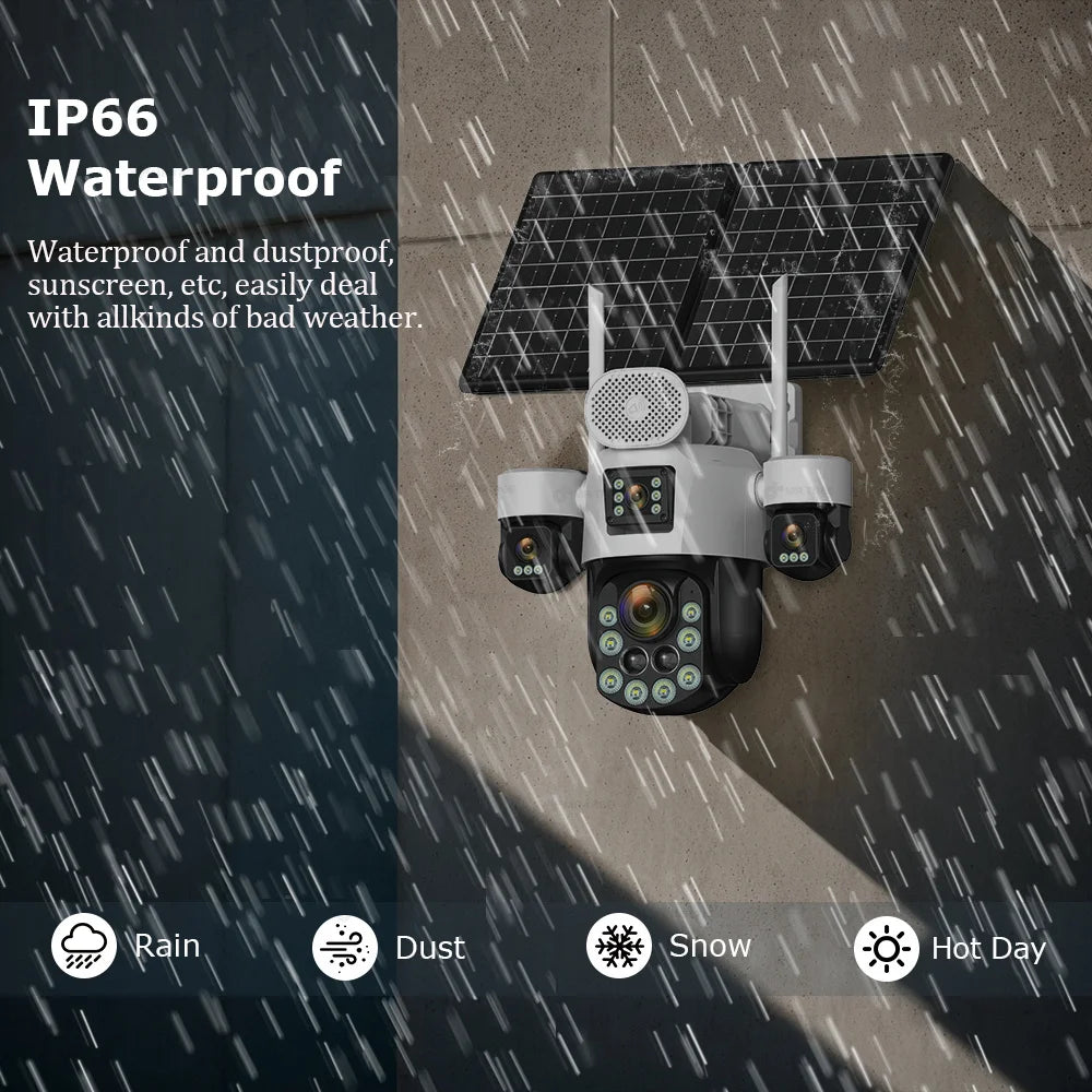 20MP AOV Solar Outdoor Surveillance Camera 4G SIM 7/24 Hours Recording 60X Optical Zoom Auto Track 31200mah Security PTZ Cameras