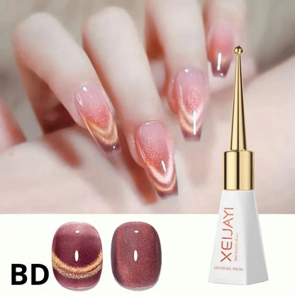 XEIJAYI Sparkling Glass Bead Cat Eye Gel Nail Polish Reflective Magnetic Gel Nude Color uv Permanent Seedling Varnish Nail Art