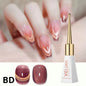 XEIJAYI Sparkling Glass Bead Cat Eye Gel Nail Polish Reflective Magnetic Gel Nude Color uv Permanent Seedling Varnish Nail Art