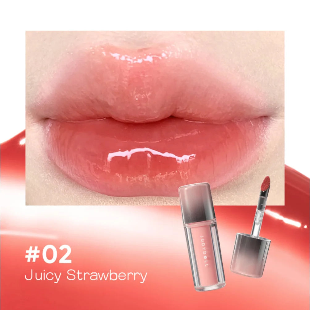 Judydoll Dual Finish Watery Lip Gloss 2.4g Nurturing Hydrating Color Fresh Makeup Cosmetics