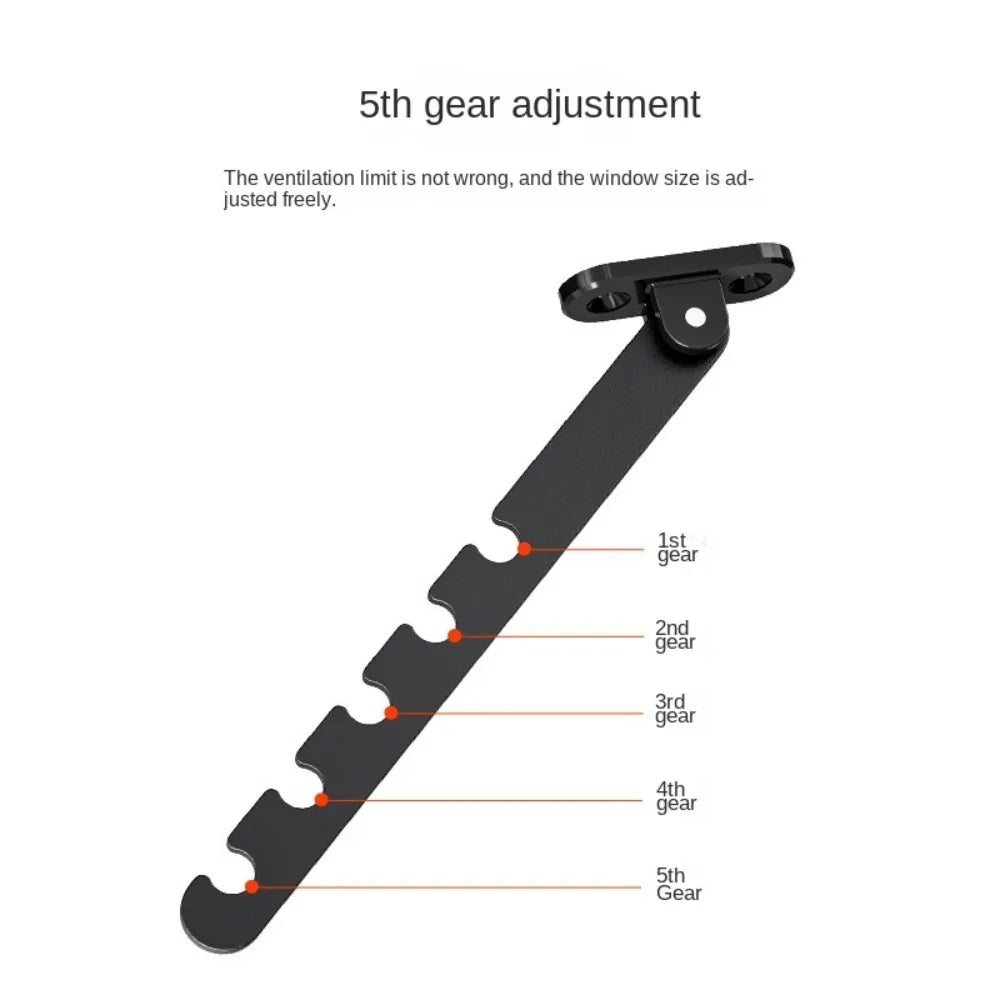 Portable Metal Window Blocking Lock Adjustable Windproof Window Limiter Blocker Multiple Gears Fixator Children Safety Lock