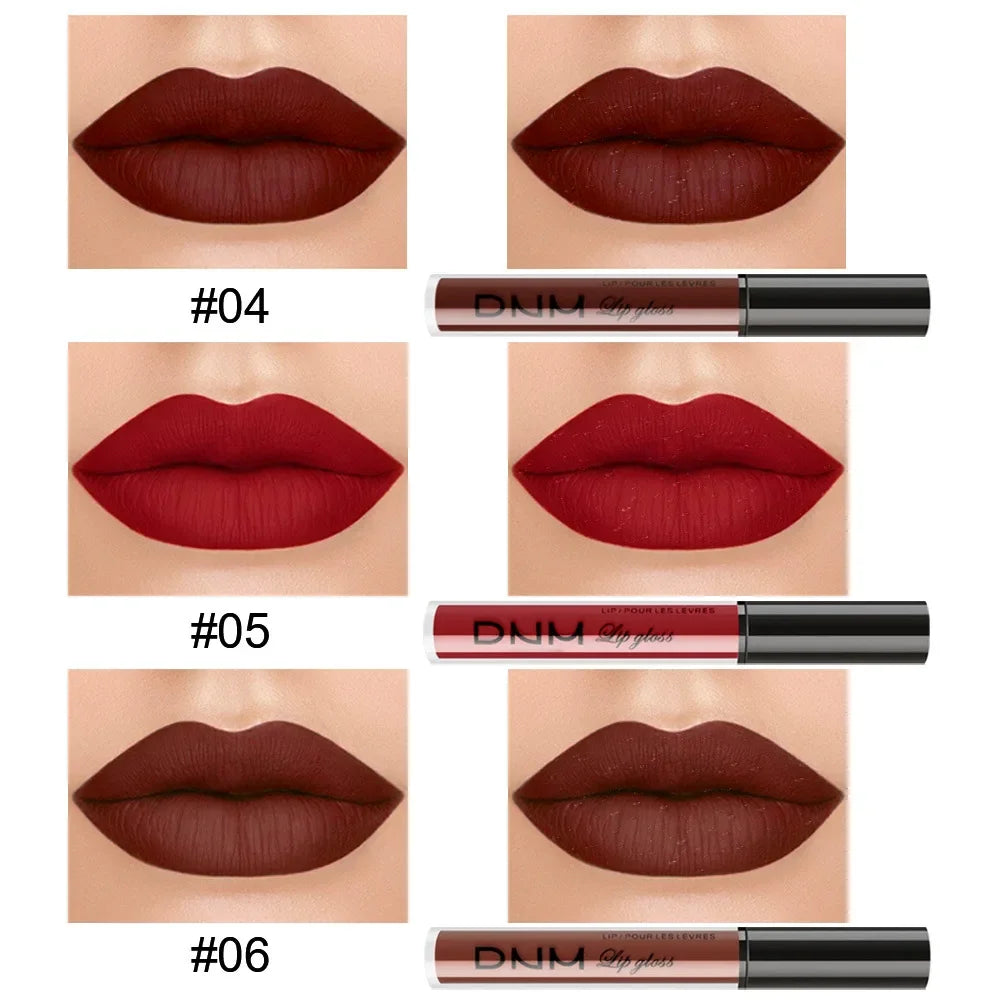 DNM 3PCS Liquid Lipstick Sets Waterproof Matte Black Blue Purple Blue Sexy Lip Gloss Long Lasting Nude Lip Tint Stain Makeup Kit