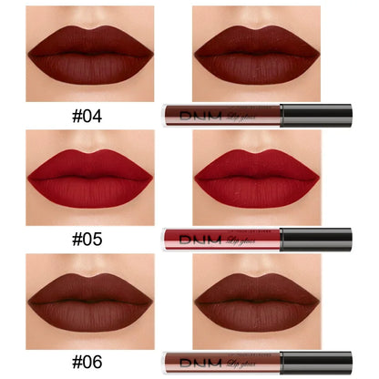 DNM 3PCS Liquid Lipstick Sets Waterproof Matte Black Blue Purple Blue Sexy Lip Gloss Long Lasting Nude Lip Tint Stain Makeup Kit