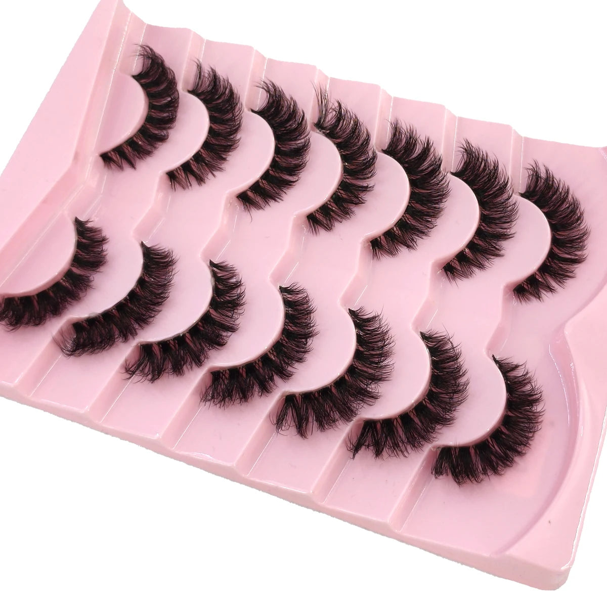 NEW 7pairs 8D Mink Lashes Natural Short False Eyelashes Mink Eyelashes 3D Mink Lashes Wispy HandMade Full Strip Lashes  Makeup