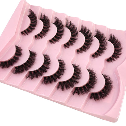 NEW 7pairs 8D Mink Lashes Natural Short False Eyelashes Mink Eyelashes 3D Mink Lashes Wispy HandMade Full Strip Lashes  Makeup
