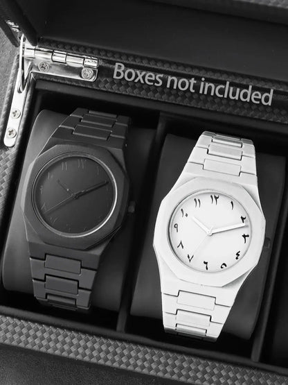 Men's Silicone Quartz Watch Casual Set Birthday Gift for Father No Box Included Fashionable Timepiece for Casual Wear