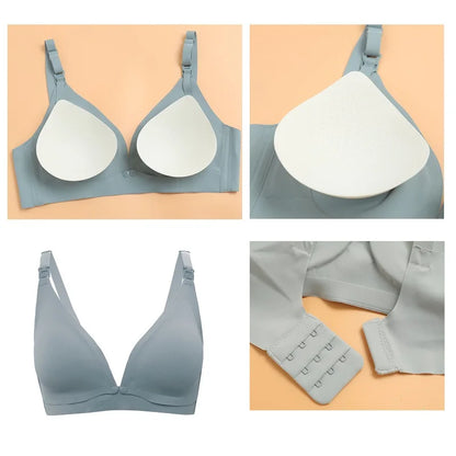Comfortable Seamless Breast Feeding Bra Wire Free Nursing Bra Front Opening Maternity Special Breastfeeding Underwear Breathable
