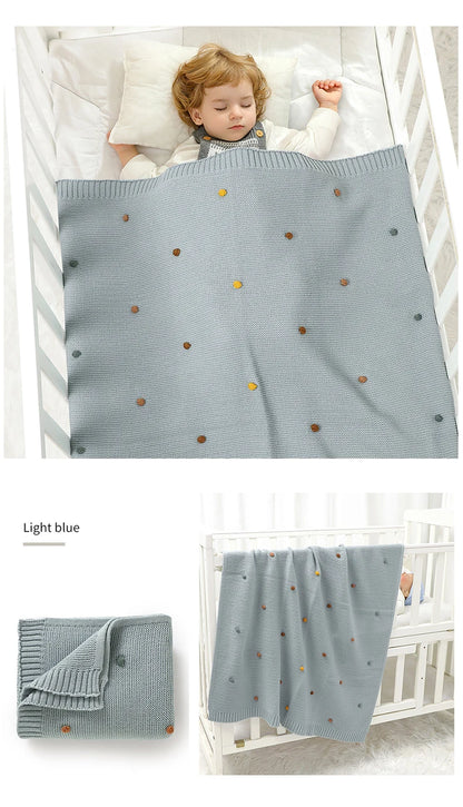 Baby Blanket Knit Stroller Swaddling 90*70CM Sleeping Sack Fashion Colored Dot Newborn Girls Bedding Quilt Boys Plaid Super Soft
