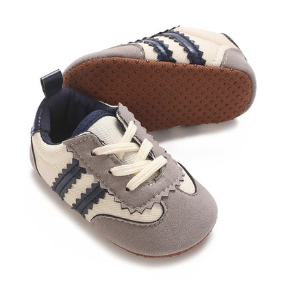 Baby Boys Girls Spring Autumn Shoes 0-1 Year First Walker Fashion Striped Rubber Soles Casual Sports Newborn