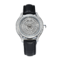 WIILAA Luxury Women's Crystal Quartz Watch - Full Baguette Rhinestone Dial Black Leather Strap Ladies Fashion Wristwatch for Par