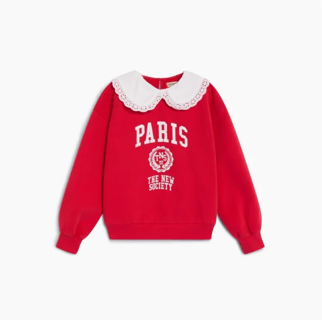 New Trend 26Aw TNS Style Pure Cotton Sweatshirt Top for Boys and Girls Pretty Girls