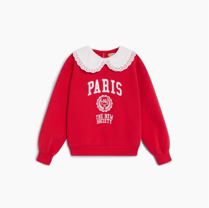 New Trend 26Aw TNS Style Pure Cotton Sweatshirt Top for Boys and Girls Pretty Girls