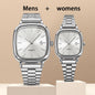 Couple Watches for Men and Women; Quartz Watches with Stainless Steel Bands and Calendar; Christmas Gift.