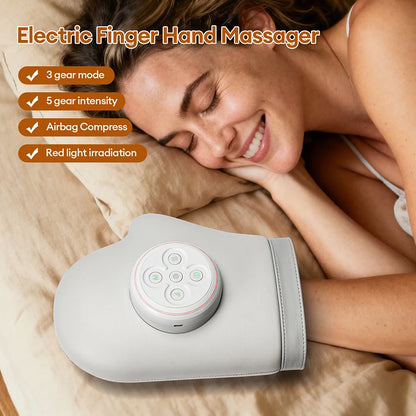 Electric Hand Massager Air Pressure Kneading Wrist Massager Airbag Finger Massage Glove Hot Compress Acupoint Finger masajeador
