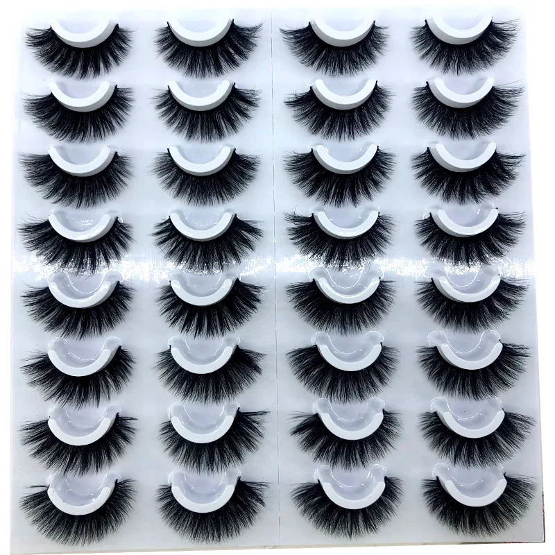 16 Pairs 3D Mink Lashes Natural False Eyelashes Dramatic Volume Fake Lashes Makeup Eyelash Extension Silk Eyelashes