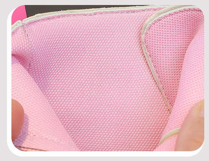 Girls Boots Kids Fashion Rubber Boots Cool Girl Autumn and Winter Cotton Soft Sole Pink with Love Side Zip Princess Round-toe PU