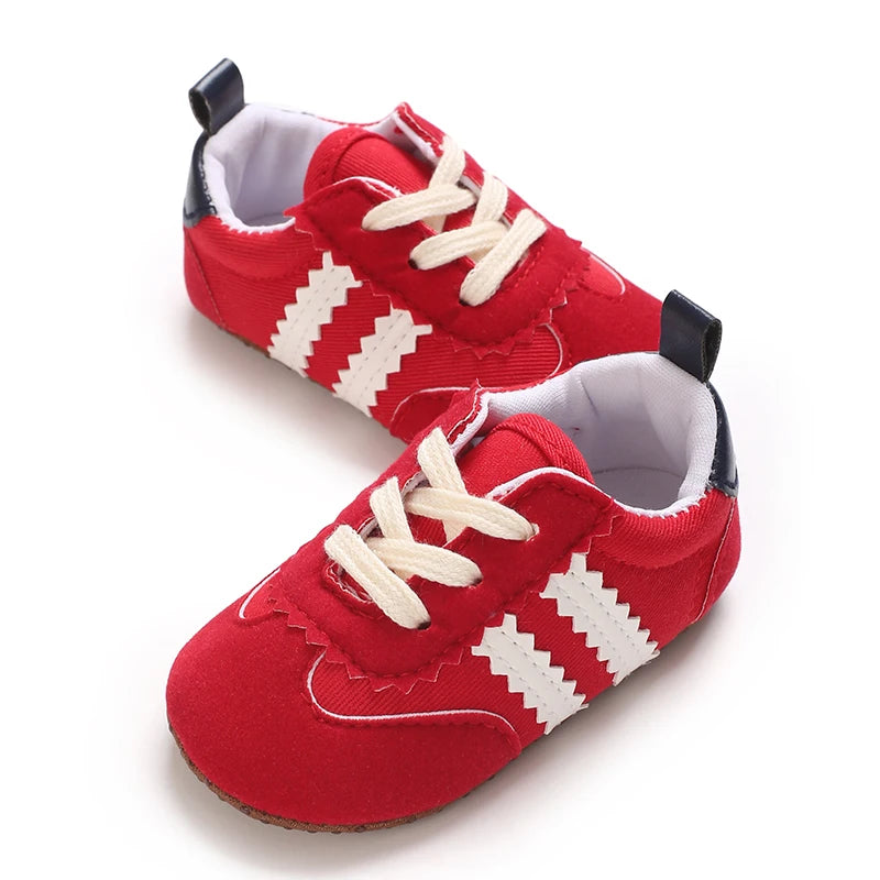 Baby Boys Girls Spring Autumn Shoes 0-1 Year First Walker Fashion Striped Rubber Soles Casual Sports Newborn