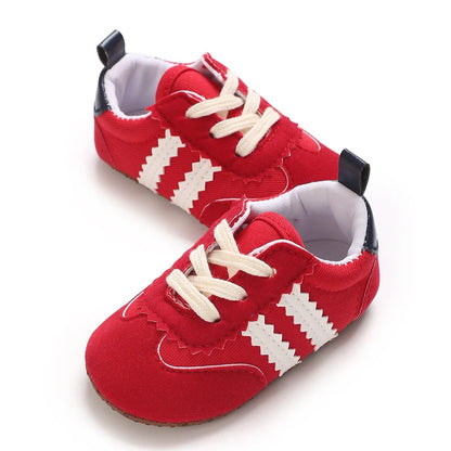 Baby Boys Girls Spring Autumn Shoes 0-1 Year First Walker Fashion Striped Rubber Soles Casual Sports Newborn
