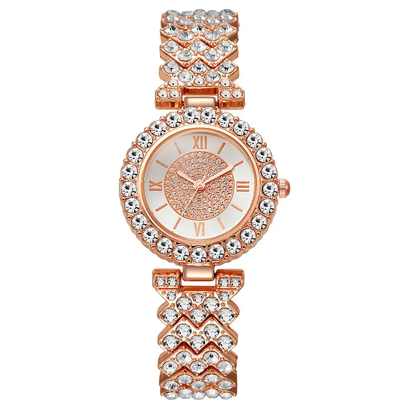 Fashion Rhinestone Women's Watch Roma Scale Dial Bracelet Quartz Watches Reloj Mujer Relogio Feminino