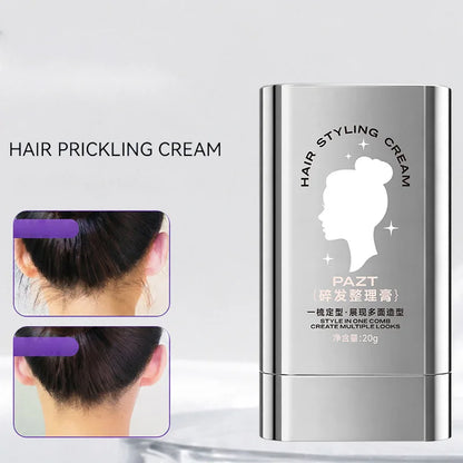Hair Styling Cream, Long-Lasting Shaping, Refreshing and Non Greasy, with Built-In Comb Teeth, Creating a Natural Look