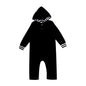 AA-Velour Hooded Set Tired Dress with Hooded Lining Striped Shirt and baby Footie Romper Ribbed Family Clothing Dress for Girls