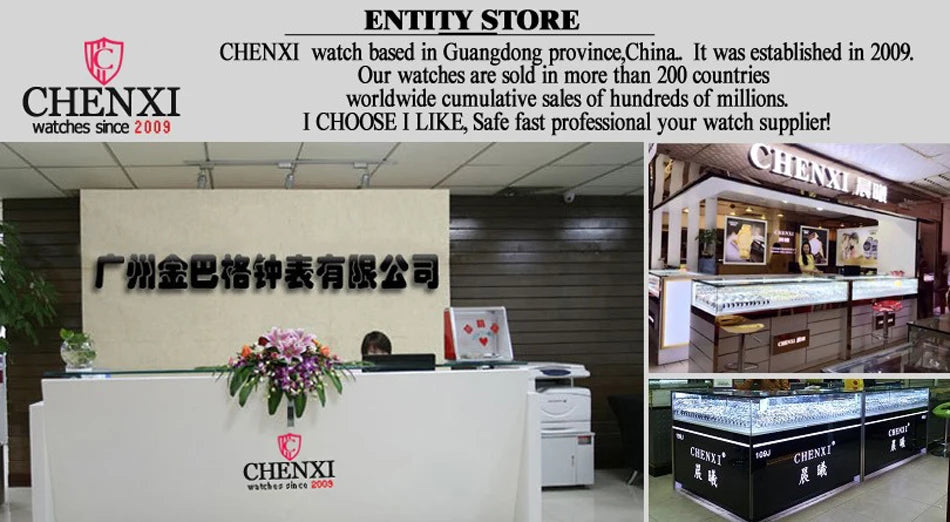CHENXI New Women Watch Top Luxury Brand Waterproof Ladies Watches Fashion Dress Leather Quartz Wristwatches Relogio Feminino