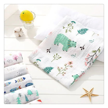 120cm*110cm Swaddle Blanket Baby Cotton Muslin Wrap Baby Blankets Newborn Swaddle Bedding