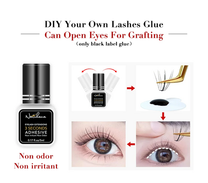 NATUHANA 3pc/lot Eyelash Glue Waterproof Lashes Extensions Adhesive Fast Drying Long Lasting Eye Glue Makeup Tools