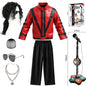 Pop Star Jackson Kids Clothes Halloween Cosplay 80s Singer Stage Performance Children's Costume Rock Disco Dancing Boys Outfits