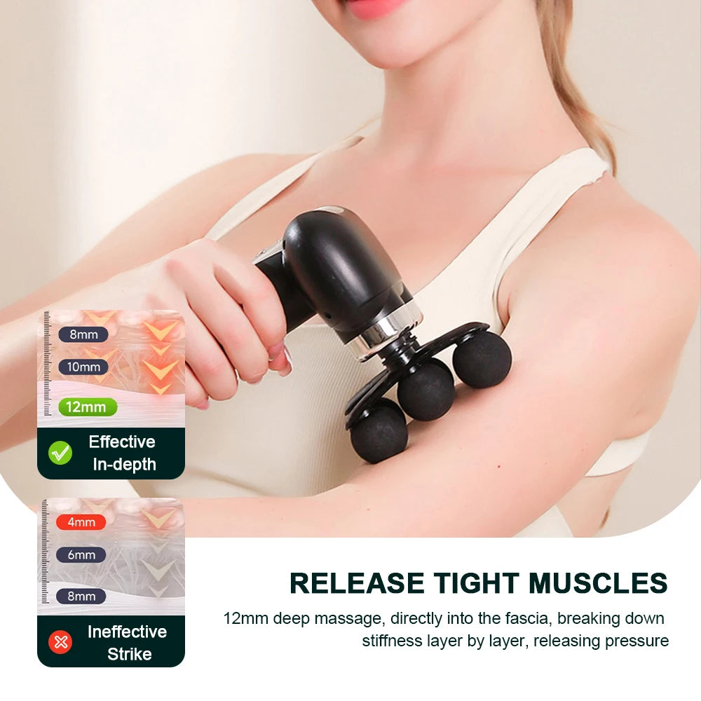 Handle Fascia Gun Professional Fascia Massage Gun Neck Shoulder Back Leg Massager 6 Gears Adjust Muscle Relaxation Masajeador