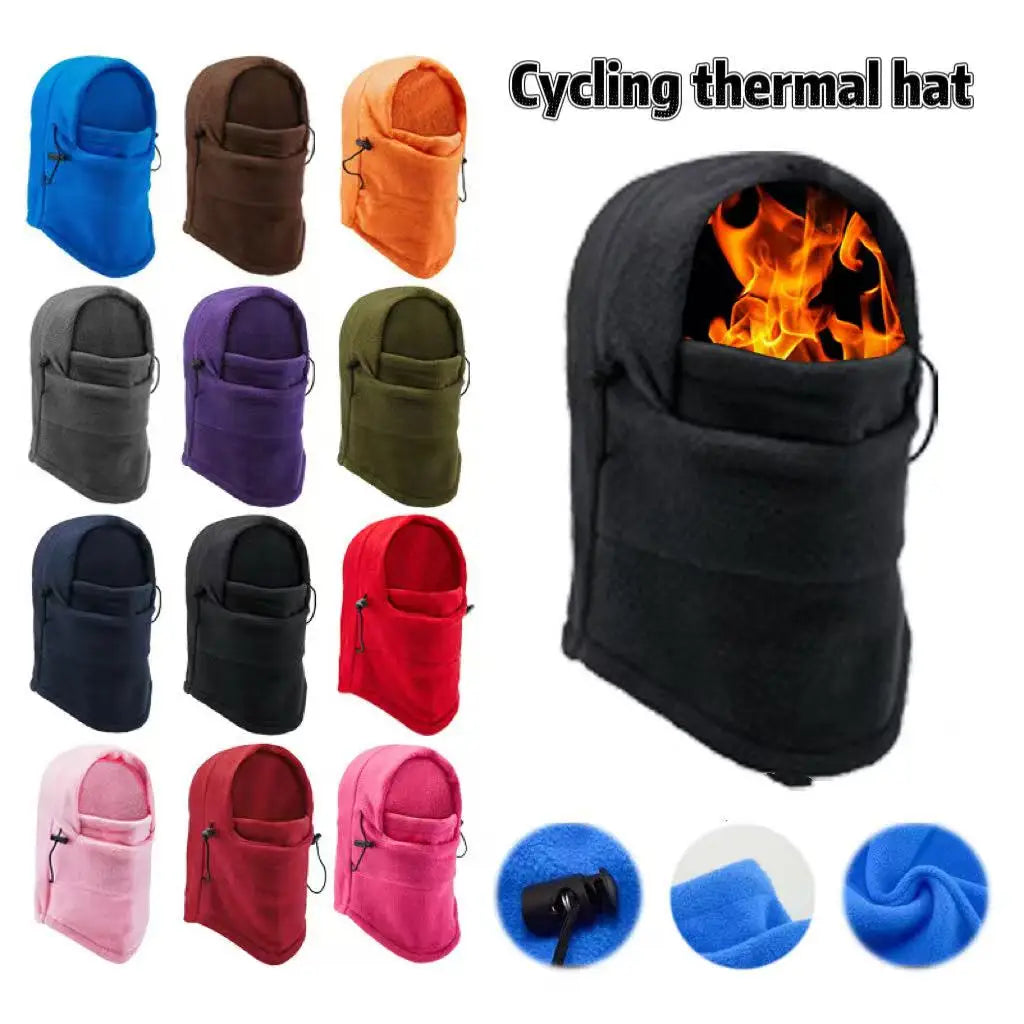New Fashion Warm Cap Winter Men Women Hats Thermal Fleece Balaclava Hats Neck Warmer Hiking Scarves Outdoor Riding Windproof Cap