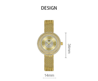 Fashion Luxury Watches For Woman New Vintage Golden Women's Wristwatches Ladies Dress Quartz Clock High Quality Relogio Feminino