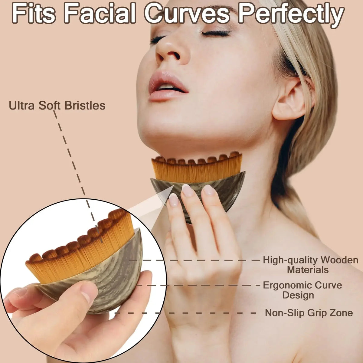 1Pc Lymphatic Drainage Face Brush With Storage Box Facial Contour Massage Brush For Face Chin Neck Skin Care Tool