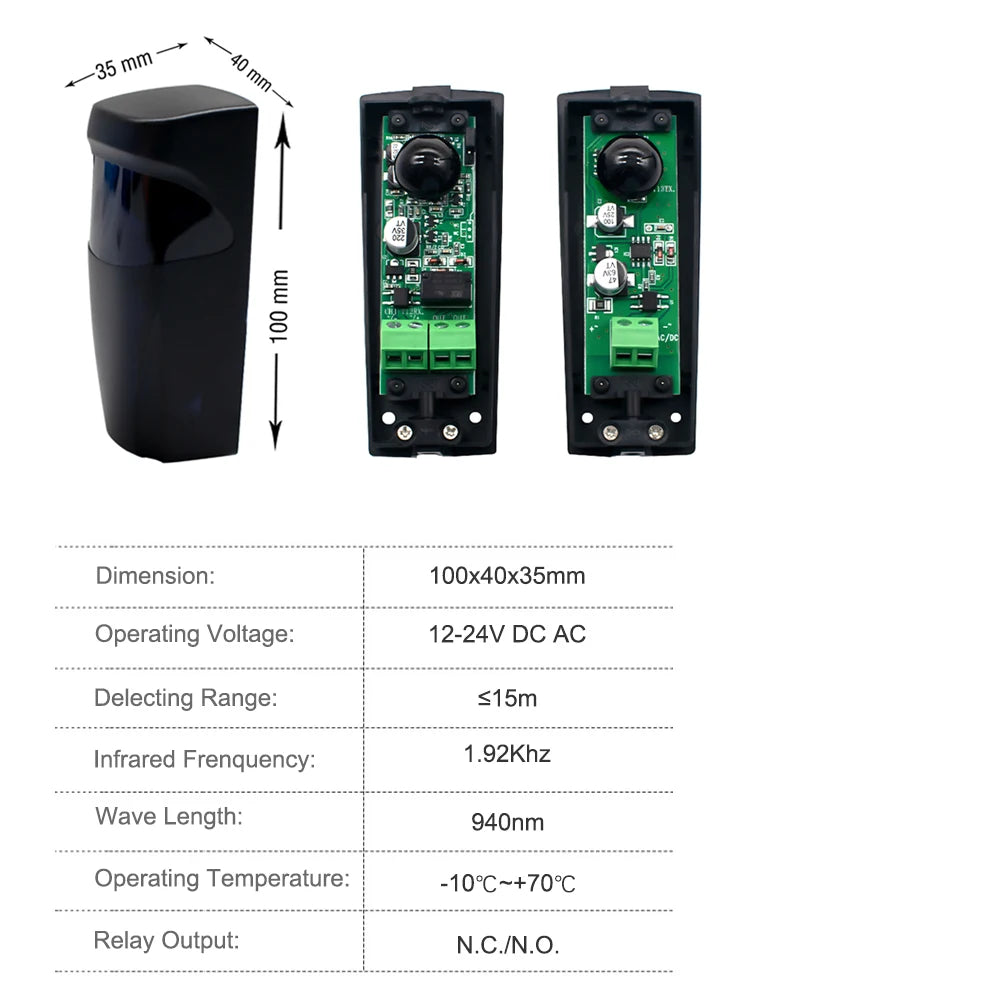 Sensor Infrared Safety Beam Photocell Detector for Garage Gate Door DOORHAN DITEC SOMMER Marantec PUJOL ADYX