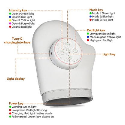 Electric Hand Massager Air Pressure Kneading Wrist Massager Airbag Finger Massage Glove Hot Compress Acupoint Finger masajeador
