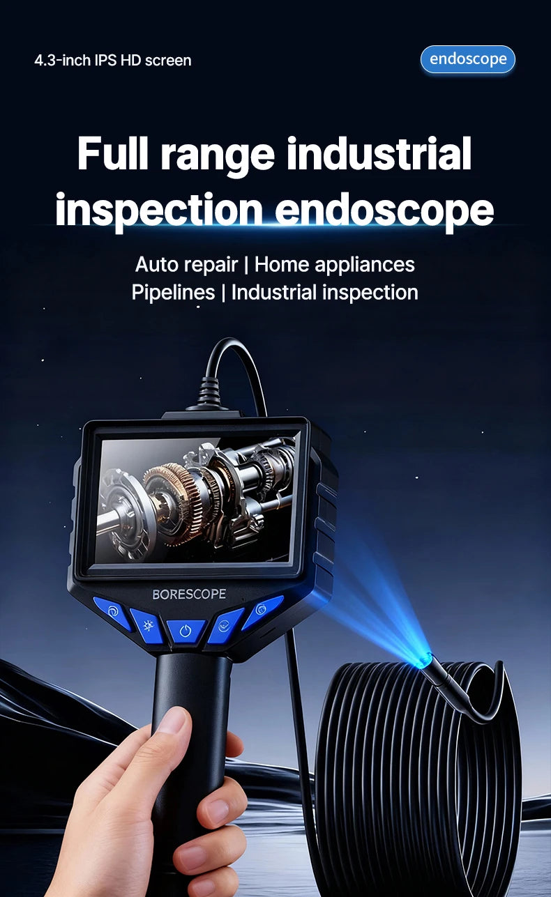 Endoscope Camera with Light, 8mm 1080P HD Borescope, IP67 Waterproof Snake Camera，Inspecting Walls, Automotive Engines, Pipes