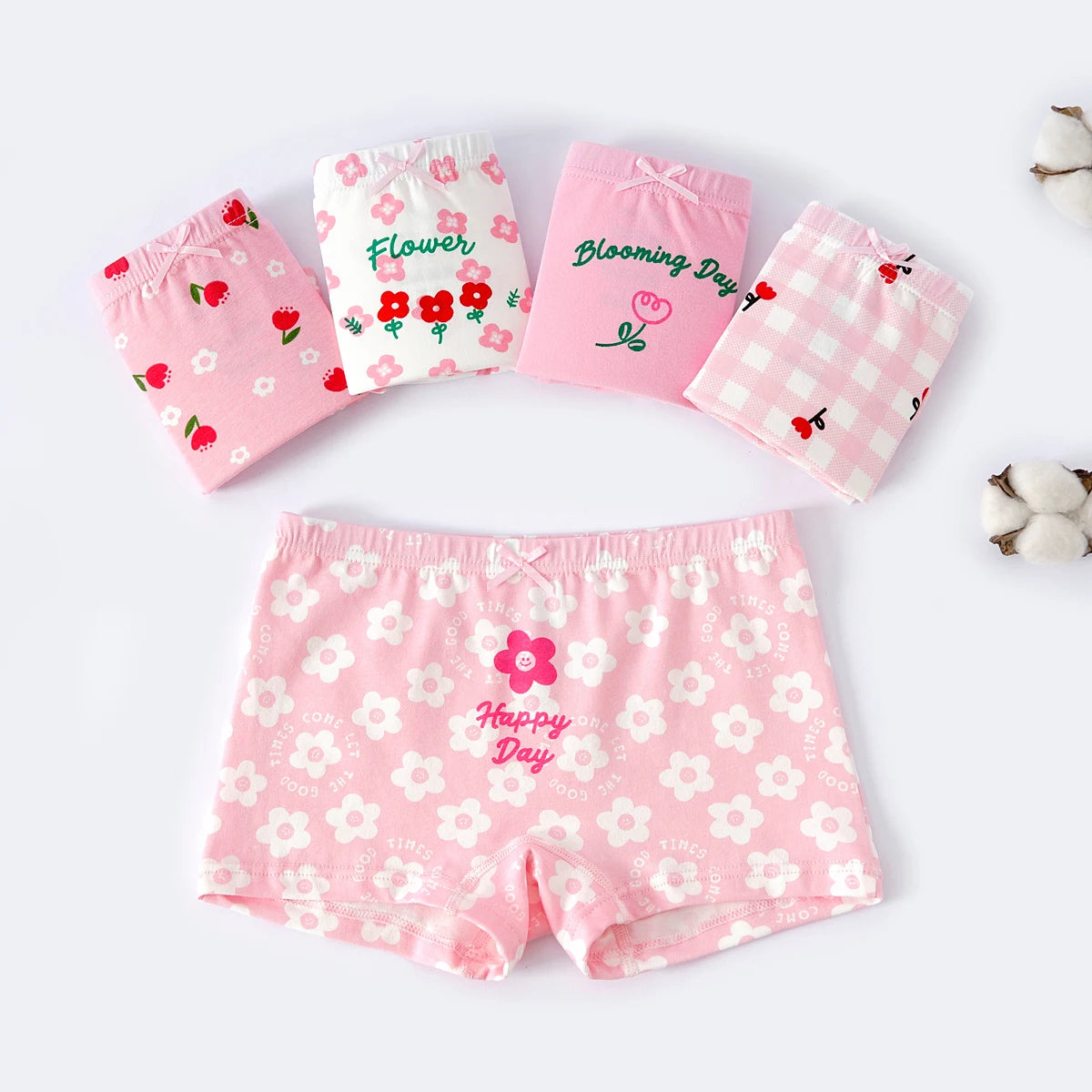 Girls' Underwear Cotton Shorts Children's Cartoon Shorts 5-Pack