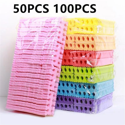 50/100/500pcs Pink Sponge Finger Toe Separators Nail Polish Feet Care Toe Separators Manicure Pedicure Nail Art Tool Wholesale