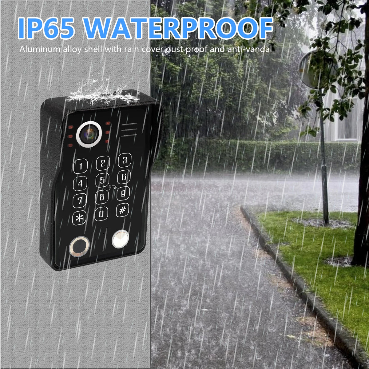 ANJIELO Tuya WiFi 5-in-1 Fingerprint Unlocking Video Intercom System, Suitable For Homes, With 1080P HD Security Protection