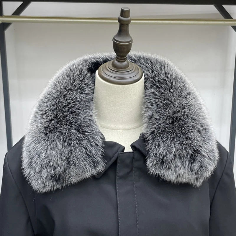 Real Fox Fur Collar Winter Men And Women's Fox Fur Square Collar Natural Fur Scarves For Ladies Neck Warmer Fur Scarf Shawls