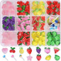 1 Box Pink White Series Bow Heart Nail Charms 3D Arcylic Nail Art Decorations Pearl 5-petal Flower Jewelry Manicure Accessories*