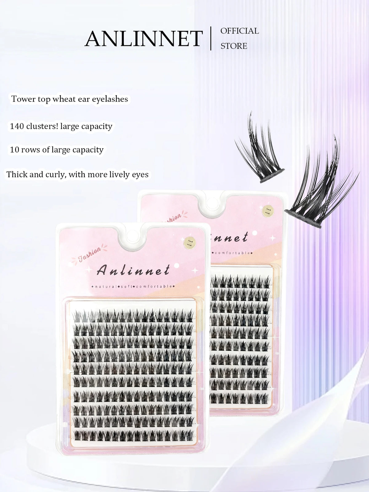 Large Capacity Wheat Ear Fake Eyelashes Anime Eyelashes Natural Eyelashes Cosplay Single Cluster Fake Eyelashes Beginner Makeup