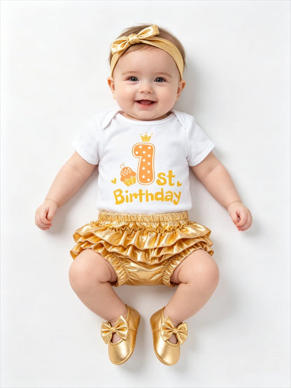 Newborn Baby Clothes Bodysuit For Newborn Top Short-Sleeve One Year Birthday Clothes Baby Girl Kids Rompers Playsuit