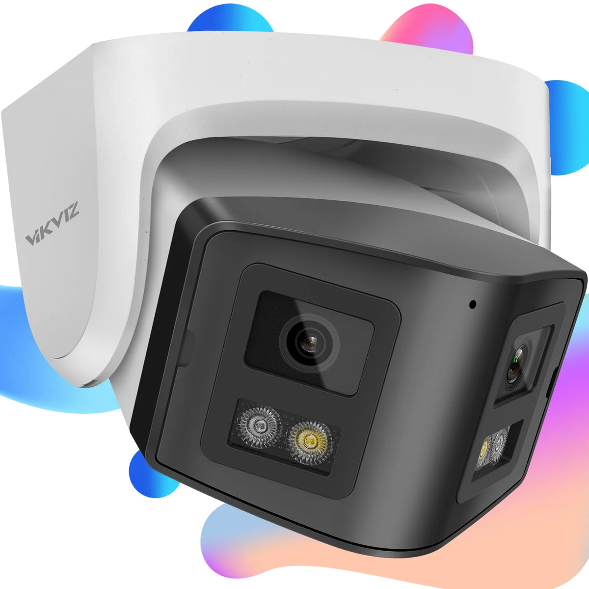 Hikvision-Compatibele 4K 8mp ColorVu 170 ° Binocular Panoramische IP Camera Md2.0 Tweerich Tingsges Prekken Thuis CCTV Camera