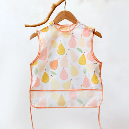 1 Pc 100%Polyester Waterproof Baby Bibs for Infant Toddler Cute Sleeveless Feeding Apron Bib Meal Burp Cloths