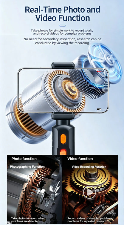 4K UHD 360° Two-Way Type-C Articulating 6mm Endoscope Camera Borescope Car Inspection Industrial Endoscope For IOS Android