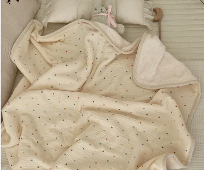 Muslin Baby Blanket Newborn Infant Swaddles Wrap Blankets Winter Fleece Thermal Crib Stroller Sleep Cover Soft Throw Blankets