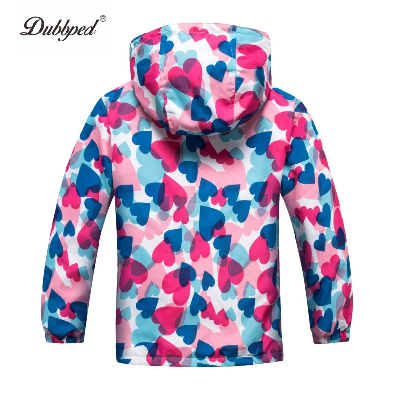 Dubbped Girl Polar Fleece Waterproof Jacket Spring Autumn Children Coats Sport Casual Kids Jackets Double-deck Windproof Jackets